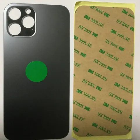 Back vetro Scocca Posteriore Per iPhone 12 Pro , Nero Grigio Siderale Foro BIG