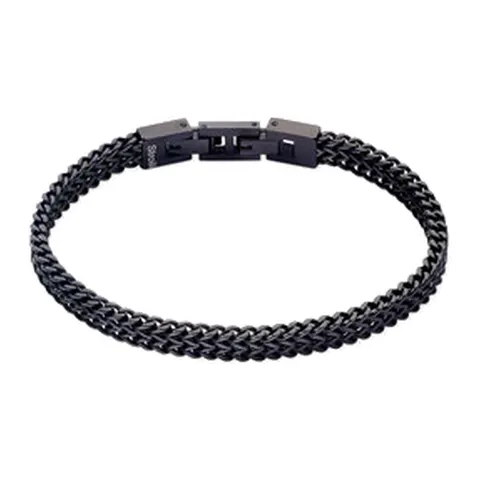 Stroili Man Code Bracciale nero doppia groumette Acciaio 1699806