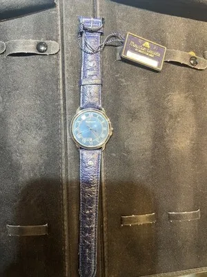 Orologio Maurice Lacroix quadrante blu con cinturino in struzzo - 69572