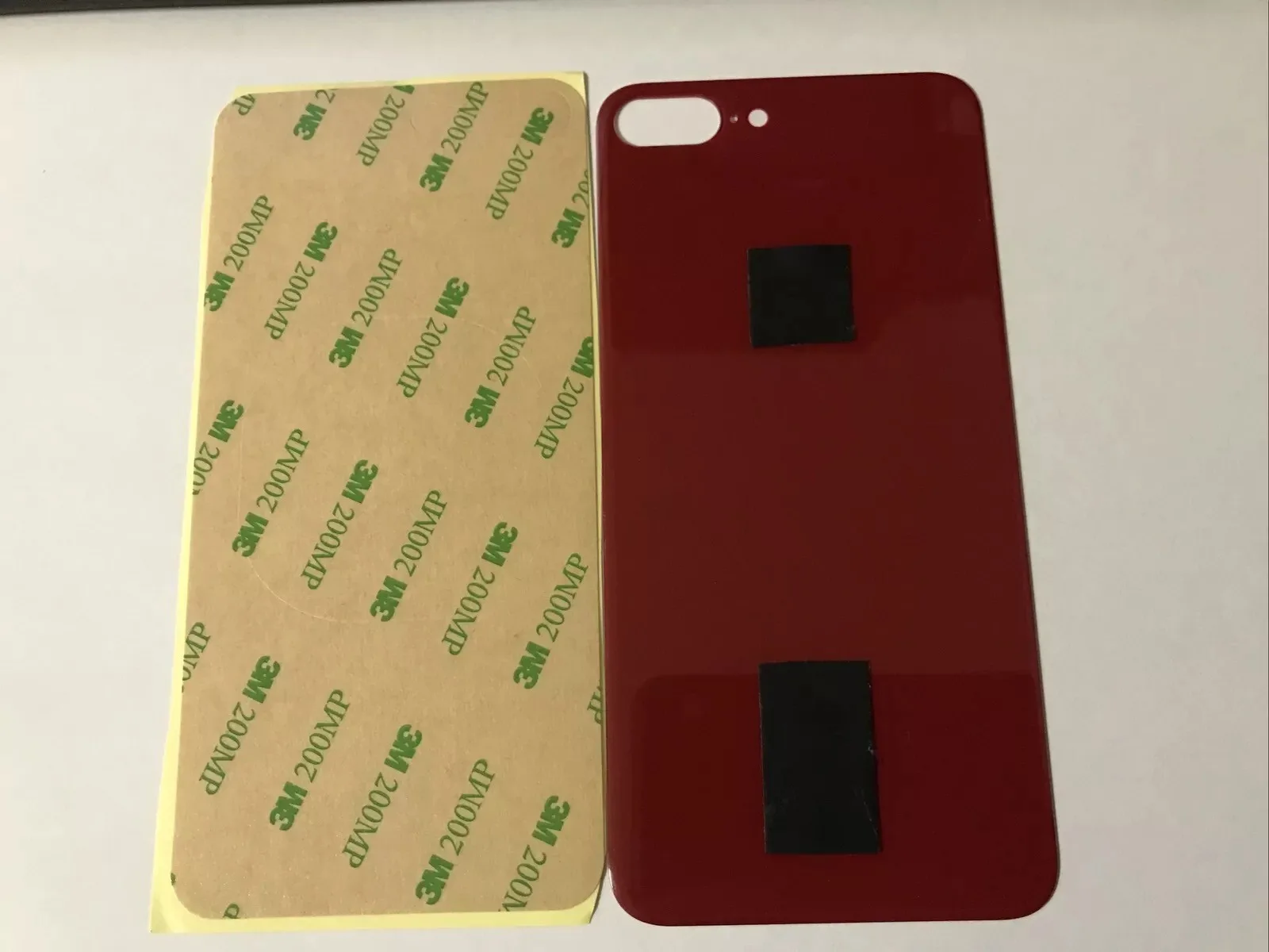 Back vetro Scocca Posteriore Per iPhone 8 Plus Rosso Foro Big