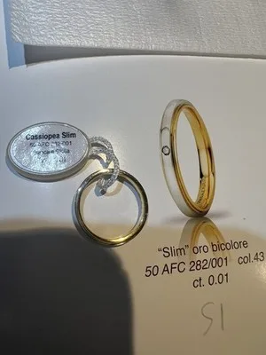 Anello UnoAerre Cassiopea Slim Bicolore misura 53 - 50 AFC 282/001