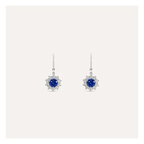 Stroili Silver Elegance Orecchini pendenti fiore blu Argento 925 1694861