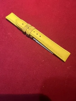 Cinturino per orologio Bros in pelle traforata giallo 18mm - 86306018