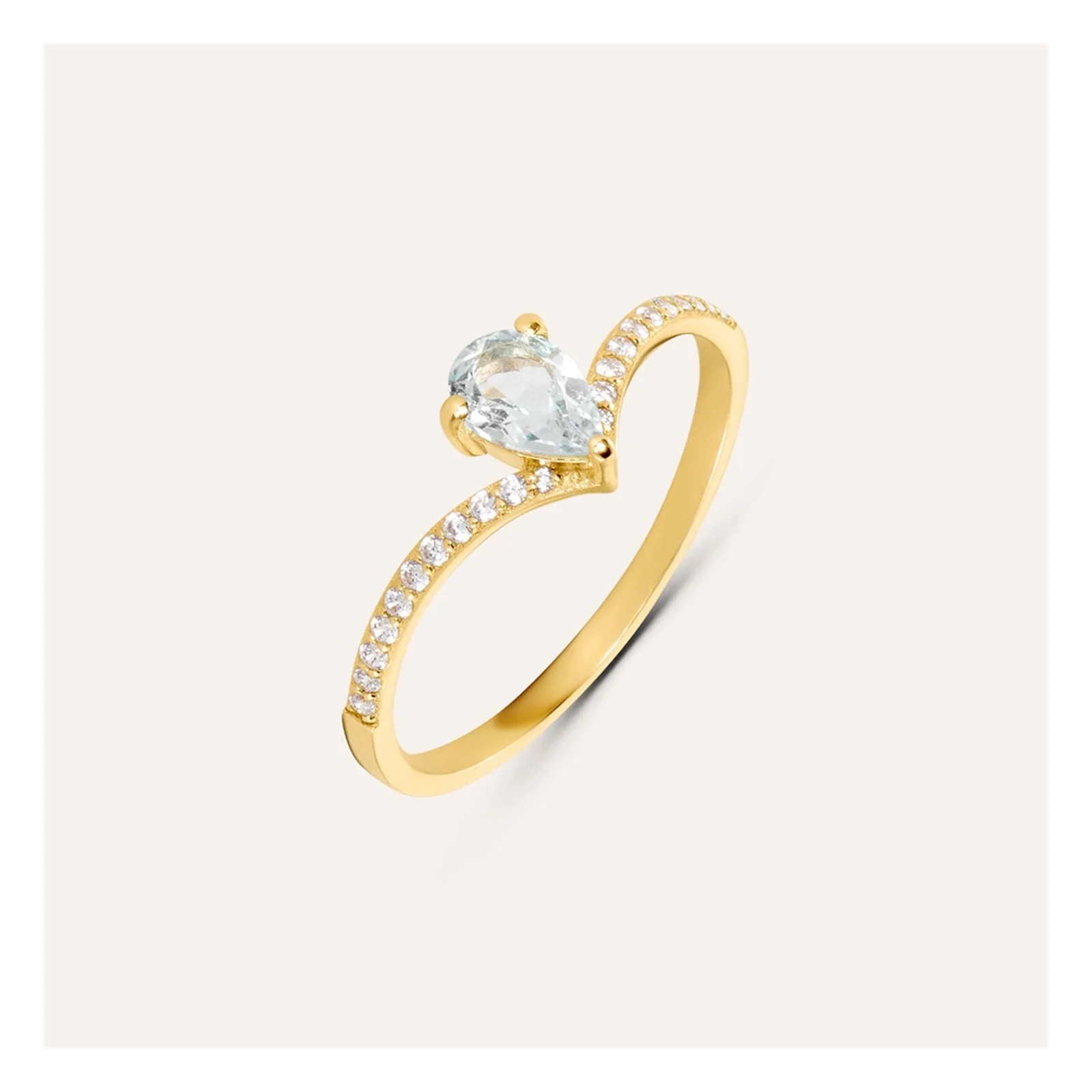 Stroili Amelie Anello goccia con topazio sky blue Oro 9kt Misura 14 1437858