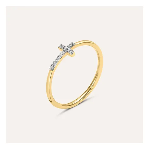 Stroili Claire Anello croce con cubic zirconia Oro 9kt Misura 14 1436026