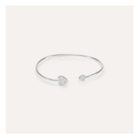 Stroili Silver Shine Bangle con cubic zirconia cuore pavè Argento 925 1680510
