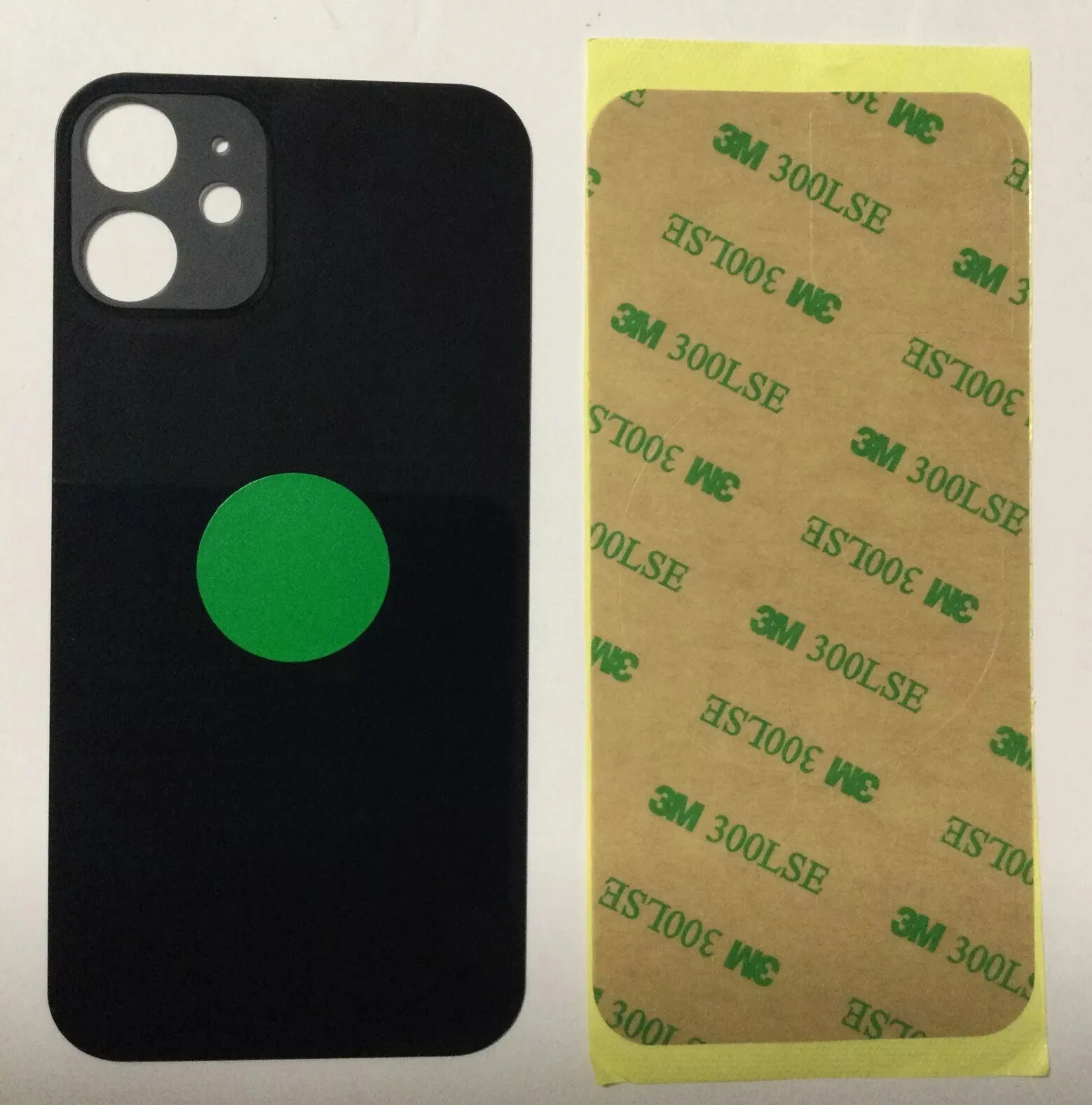 Back vetro Scocca Posteriore Per iPhone 12 Mini Nero Grigio Siderale Foro BIG
