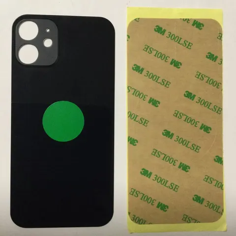 Back vetro Scocca Posteriore Per iPhone 12 Mini Nero Grigio Siderale Foro BIG