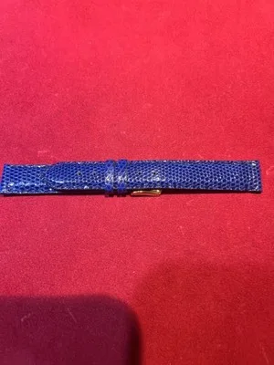 Cinturino per orologio in pelle di lucertola blu 18 mm - 20260622182951