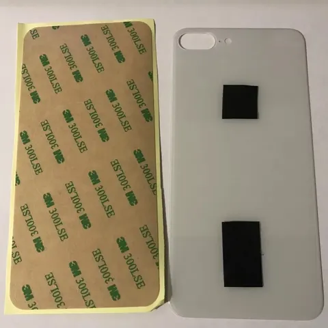 Back vetro Scocca Posteriore Per iPhone 8 Plus Bianco Foro Big