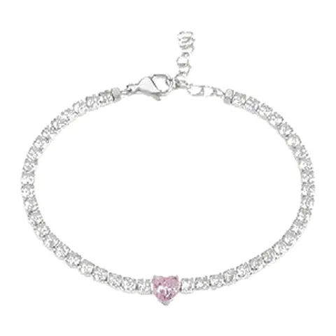 Stroili Aura Collection Bracciale tennis cuore con cubic Acciaio 1685845