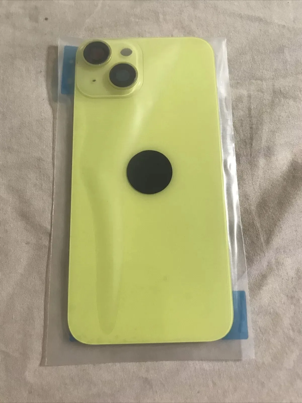 Back vetro Scocca Posteriore Per iPhone 14 Compatibile Apple Con Magneti Giallo