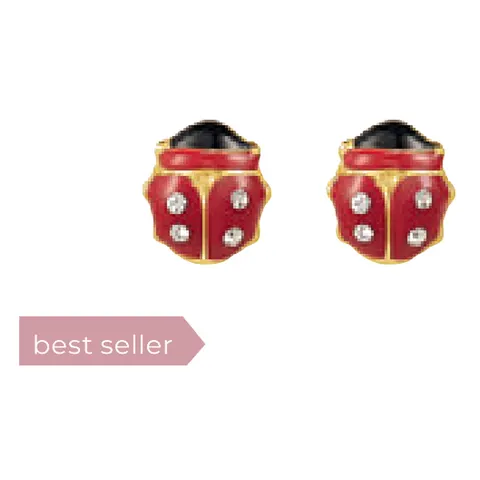 Stroili Mon Petit Orecchino lobo con smalto e cristalli Oro 9kt 1425443