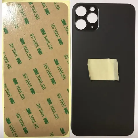 Back vetro Scocca Posteriore Per iPhone 11 Pro Max, Nero Grigio Foro Big