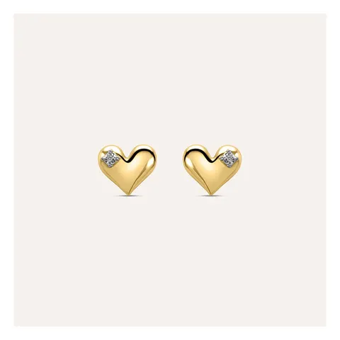 Stroili Mon Petit Precious Orecchini cuore con diamante bianco 0 Oro 9kt 1435980