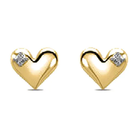 Stroili Mon Petit Precious Orecchini cuore con diamante bianco 0 Oro 9kt 1435980