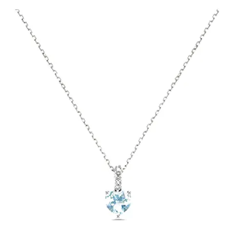 Stroili Amelie Collana cuore con topazio sky blue e pietre Oro 9kt 1413235
