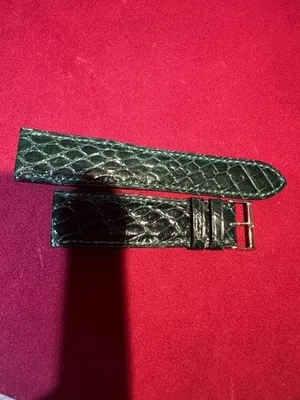 Cinturino per orologio in pelle di coccodrillo verde 22mm - 2606231444