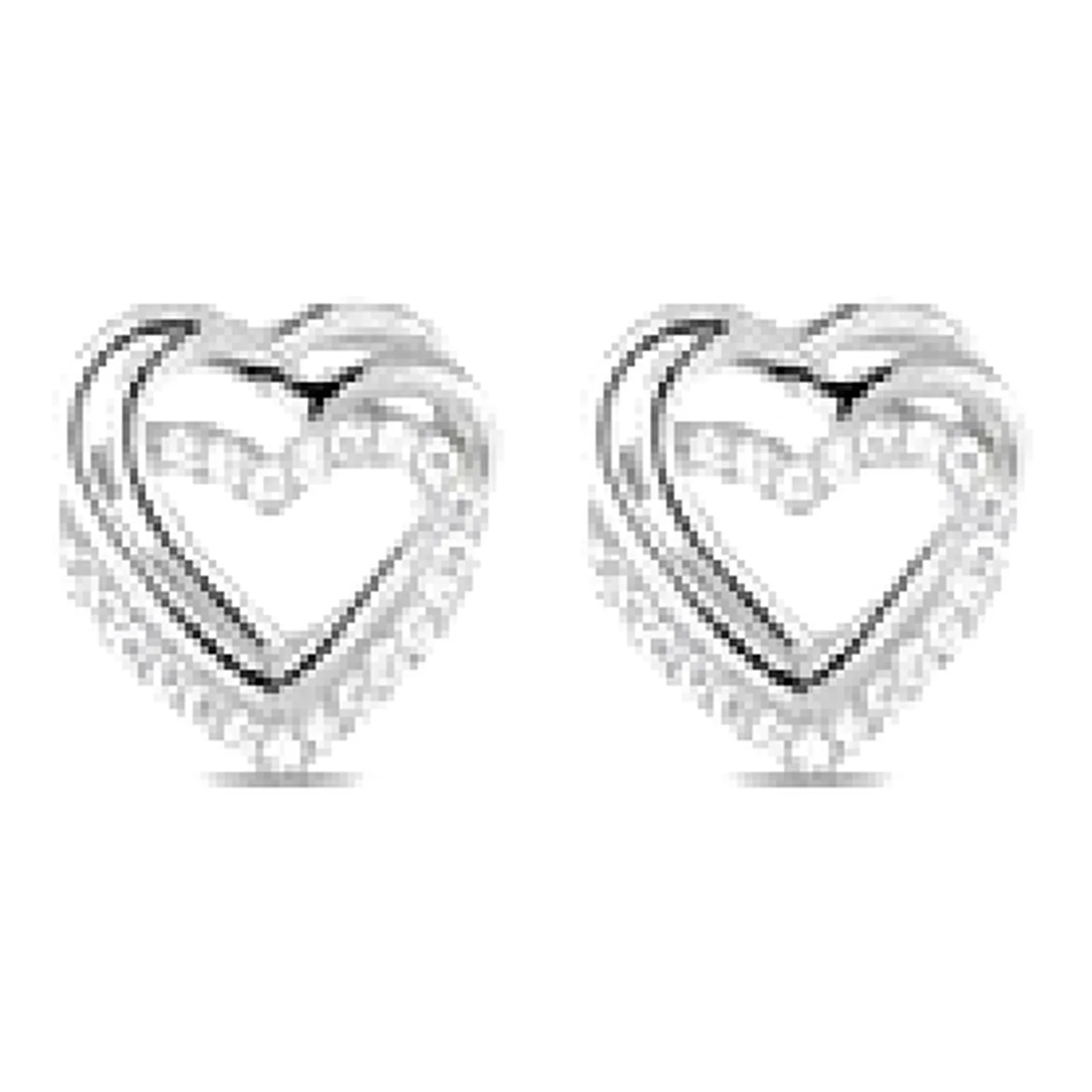 Stroili Silver Shine Orecchini lobo con cubic zirconia cuore Argento 925 1662257