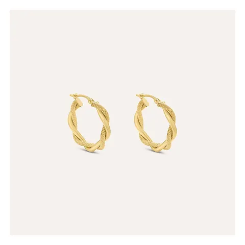 Stroili Isabelle Torchon Hoop Earrings Gold 9kt 1429443