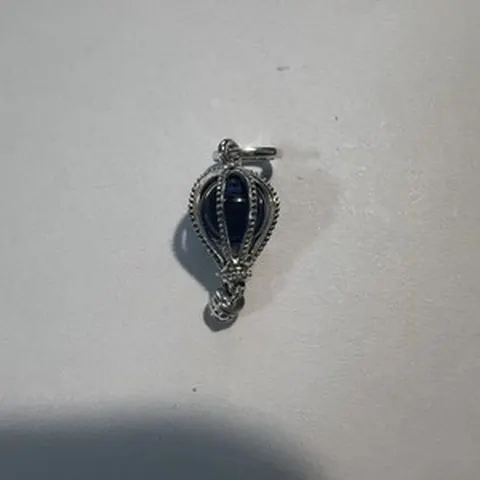 Ciondolo in argento sterling 925 con gabbia e pietra scura - LAB22609302146